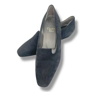 Vintage Christian Dior Suede Loafers EU 36 US 5.5 Slate Gray